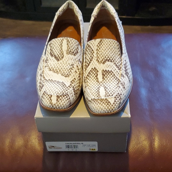 Franco Sarto Carlina Natural Snake Print Loafers - Picture 1 of 6